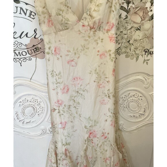 Lulus Deluca Dress Women's XS Cream Floral Maxi Ruffled Sleeveless NWOT - Picture 8 of 14
